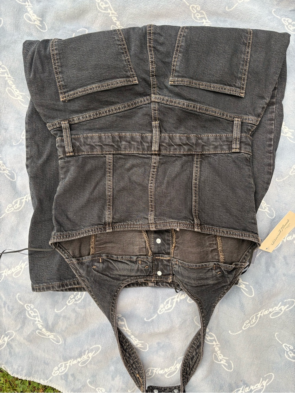 Universal Thread Black Denim Halter Jeans Dress - Picture 3 of 3